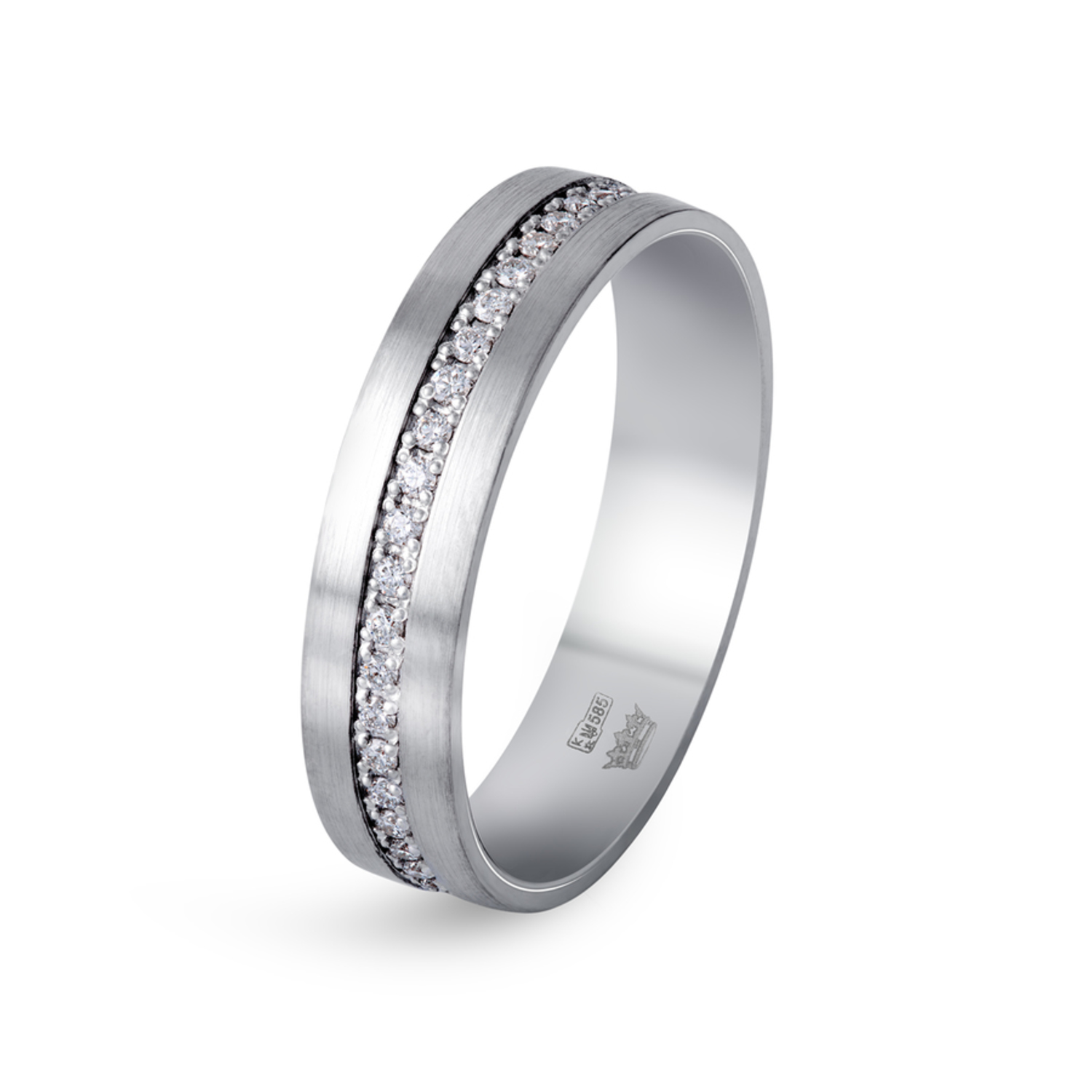 

Обручка з фіанітами біле золото 15.5 cava.cool