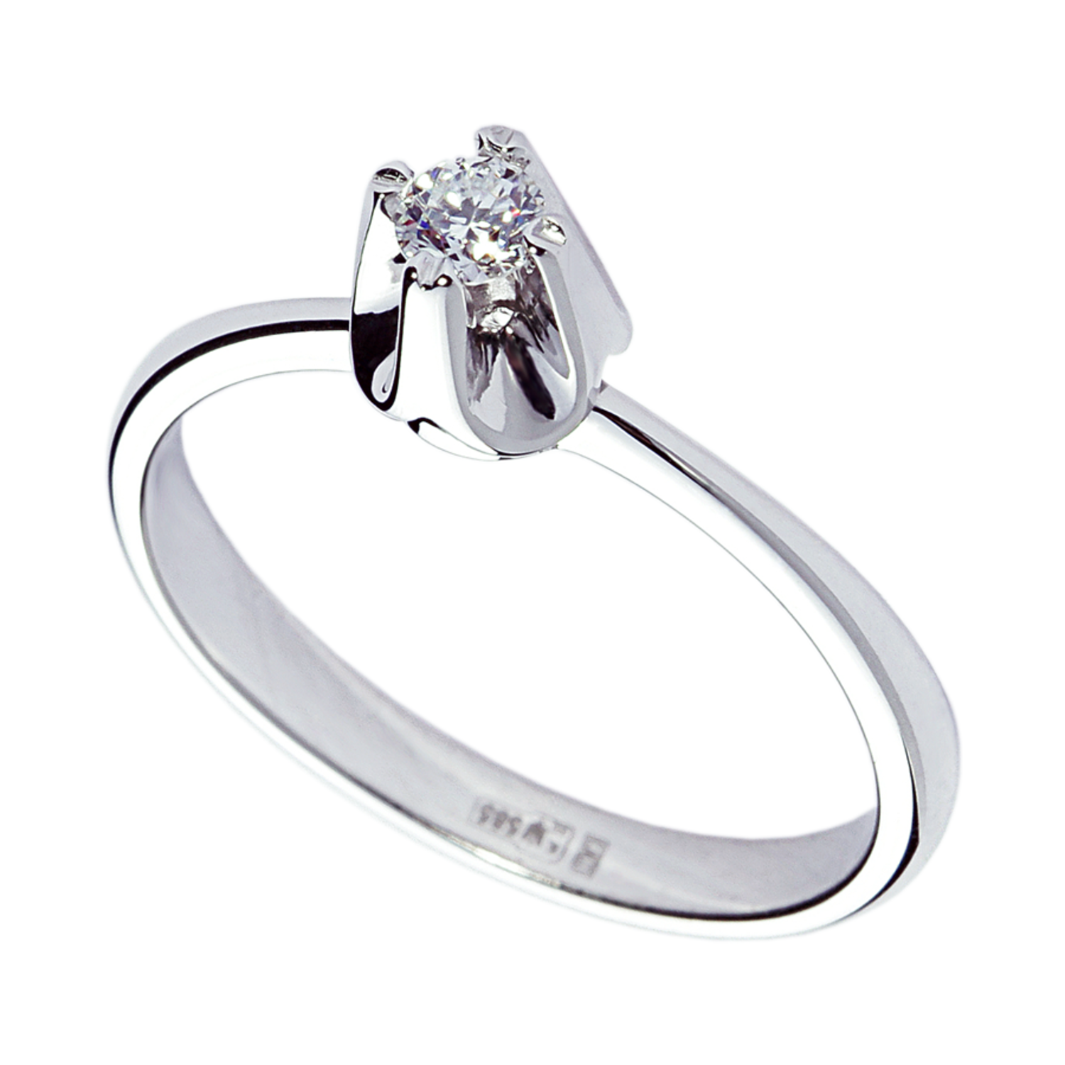 

Золота каблучка з фіанітом 19.5 cava.cool