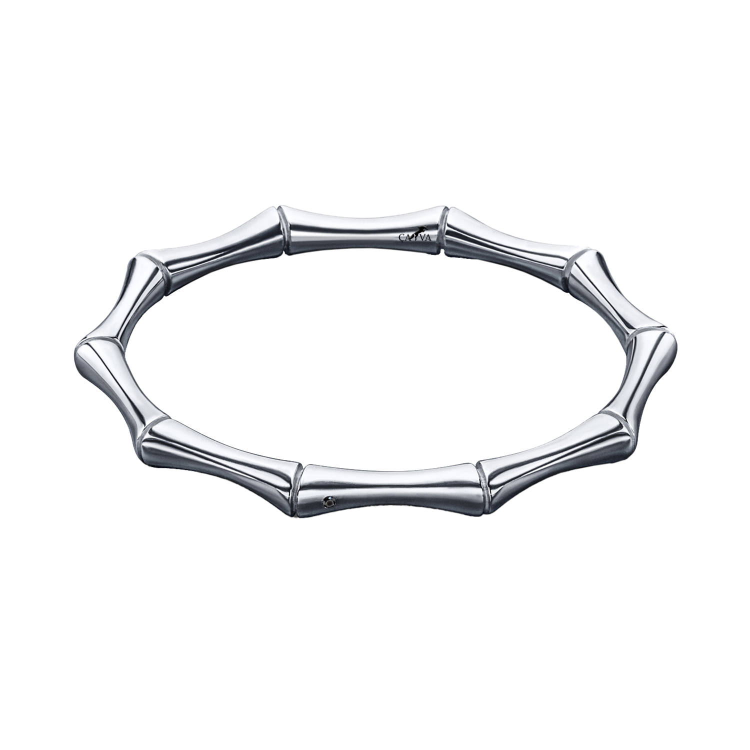 

Срібний браслет з чорним діамантом бамбук 19 cava.cool