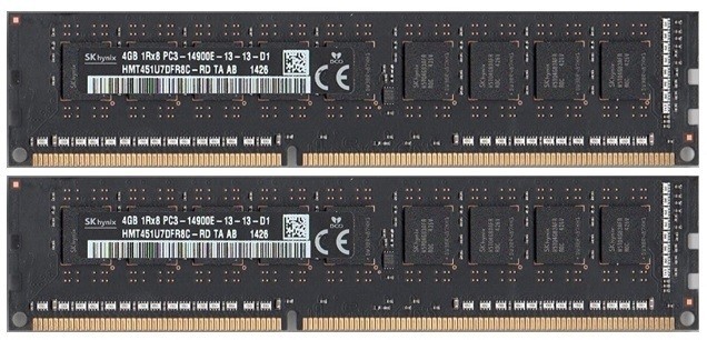 Оперативная память Hynix Dimm 8Gb (2*4Gb) DDR3 1866MHz PC3 14900E CL13 ...