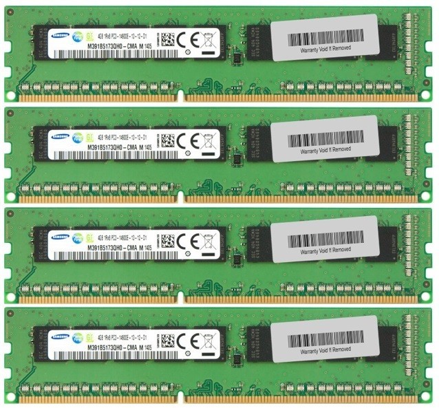 Оперативная память Samsung Dimm 16Gb (4*4Gb) DDR3 1866MHz PC3 14900E ...