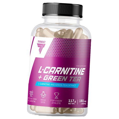 Л Карнитин с Экстрактом зеленого чая, L-Carnitine + Green Tea, Trec ...