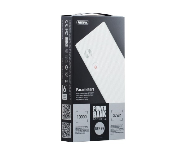 

УМБ Power Box Remax RPP-88 Dot Series 10000 mAh White (1500)