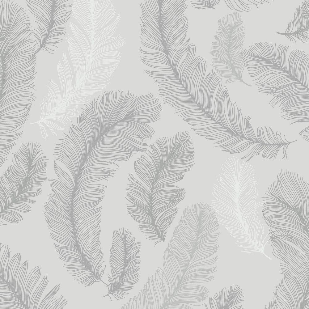 

Обои Grandeco Cosmo RE2002 перья с блестками серые 0,53 х 10,05 м