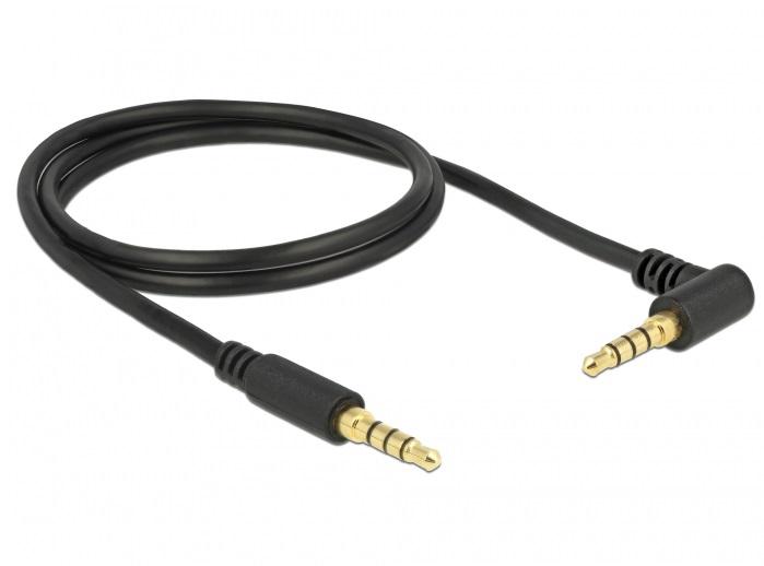 Кабель аудіо-сигнальний Jack 3.5mm 4pin M/M 3.0m,Long 90ё 1:1 AWG24 ...