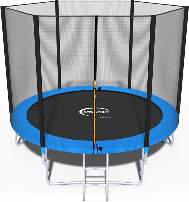 

Батут KING SPORT круглый с защитной сеткой + лестница в подарок 252 см Синий/Черный