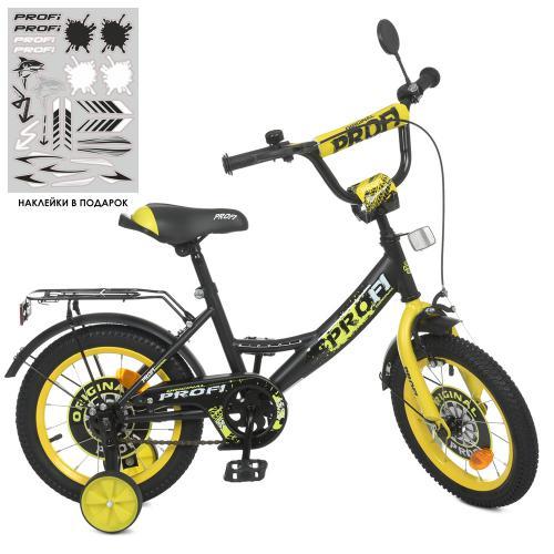Велосипед детский Prof1 Original boy 14 дюймов Y1443-1 черно-желтый ...