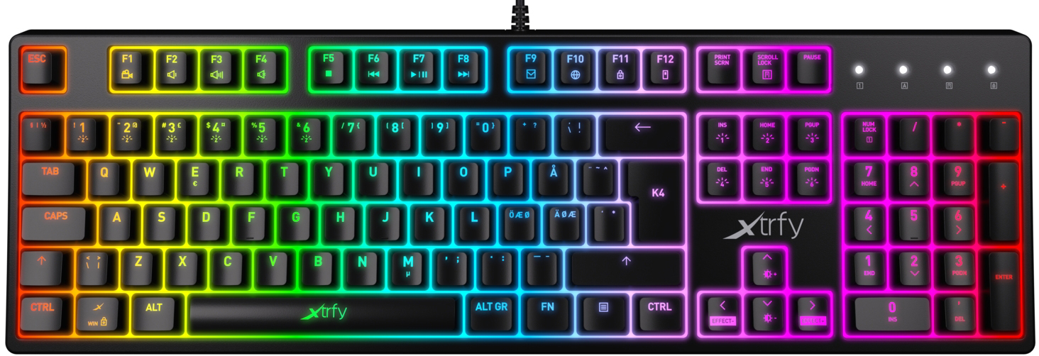 

Клавиатура проводная Xtrfy K4 RGB Kailh Red USB Black UKR RUS (XG-K4-RGB-R-UKR)