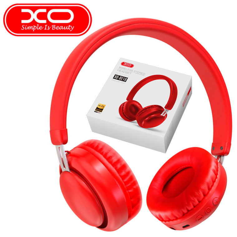 Bluetooth наушники с микрофоном XO BE10 красные купить в интернет ...