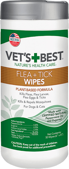 

Салфетки Vet's Best Flea&Tick Wipes от насекомых для собак 50 шт