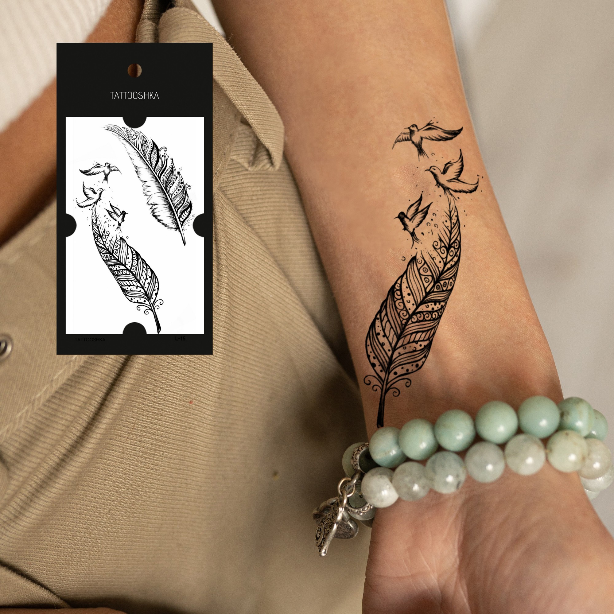 Татуировка стая птиц: символика и значение для девушки