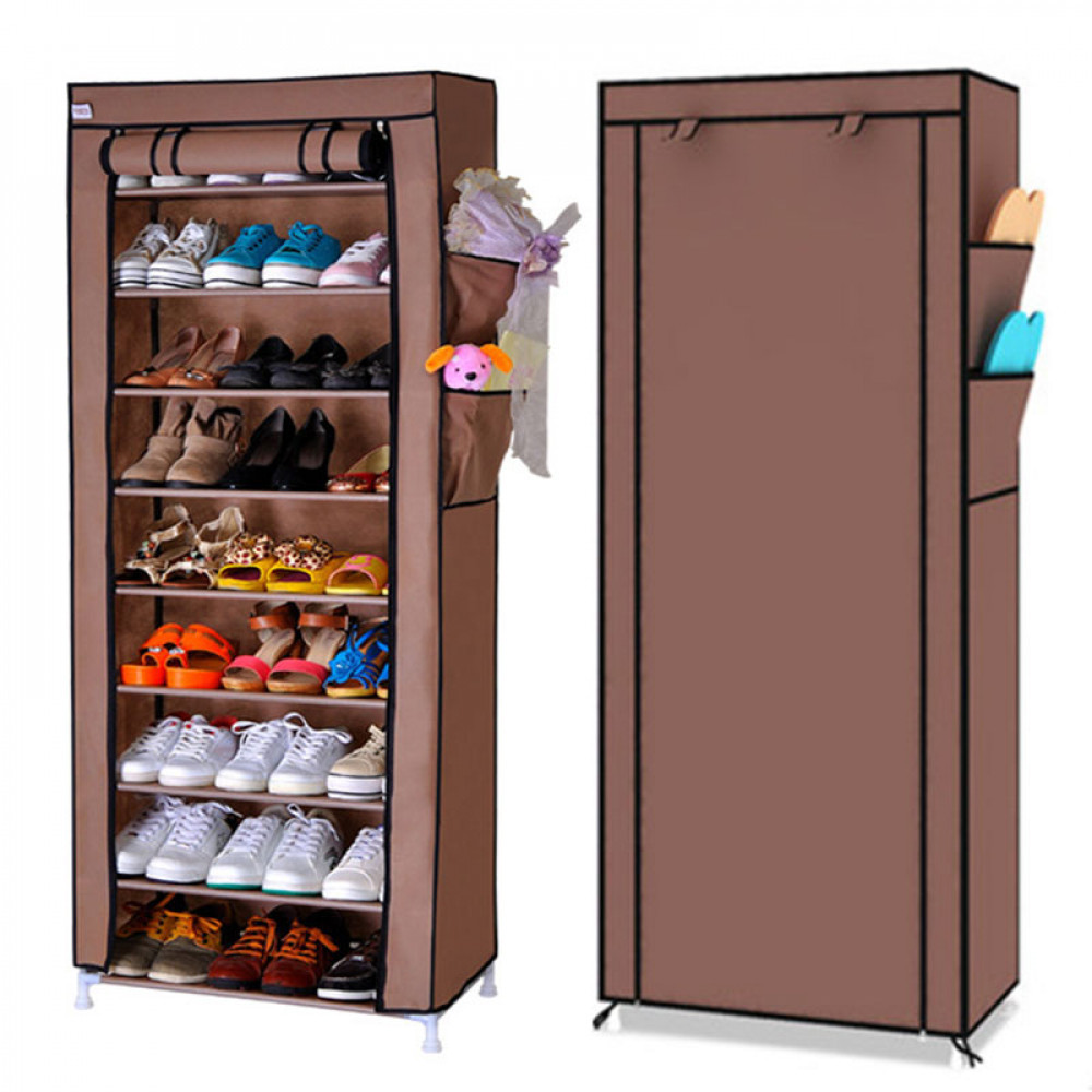 

Складной шкаф для обуви на 30 пар Shoe Cabinet Shoe rack, 9 полок Коричневый
