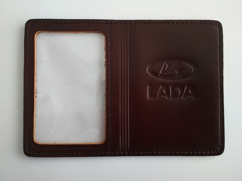 

Кожаная обложка для прав Image-D с логотипом Lada каштановая 5071