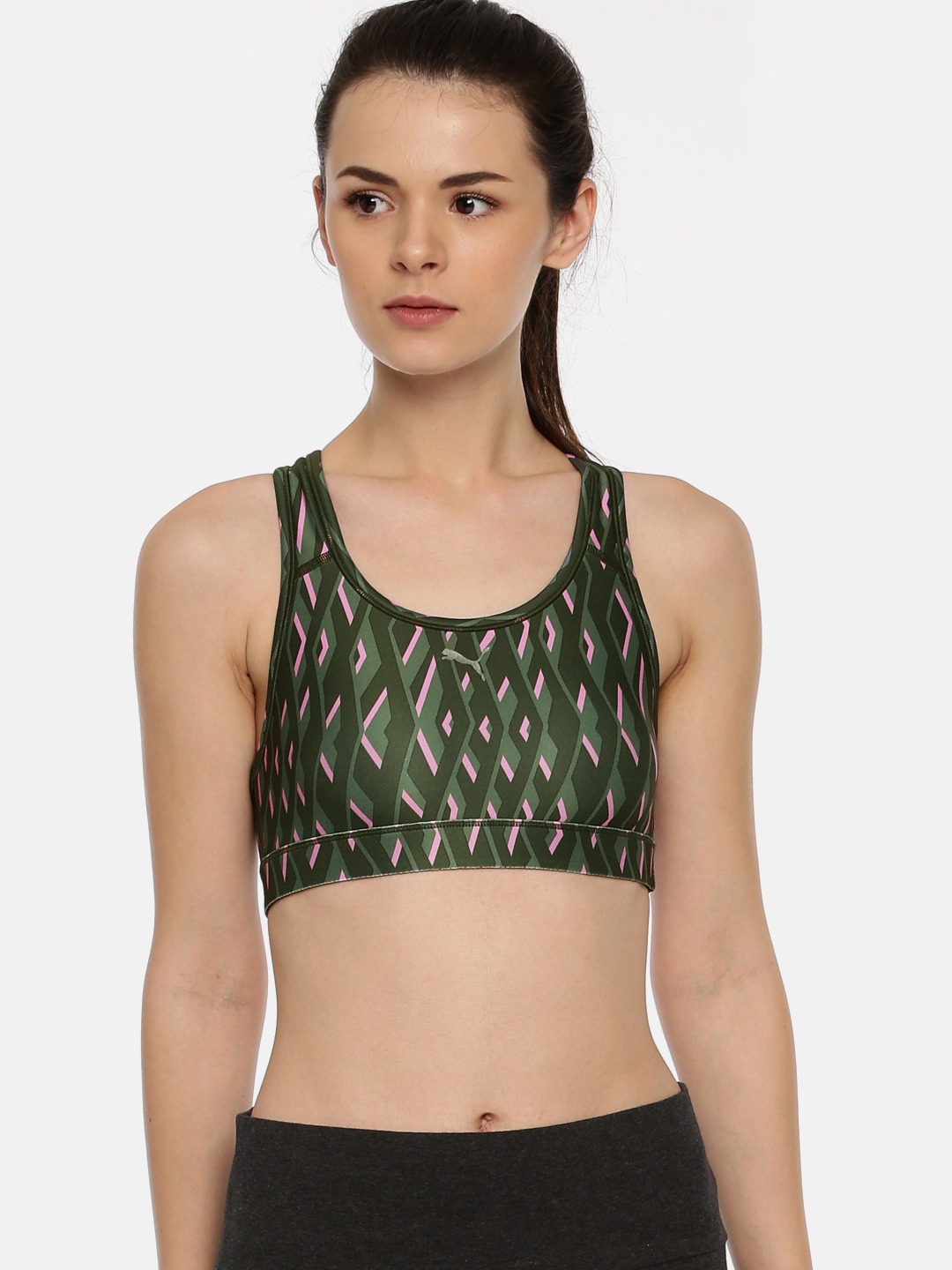 

Спортивный топ Puma 4Keeps Graphic Bra M 51699706 XS Forest night-orchid