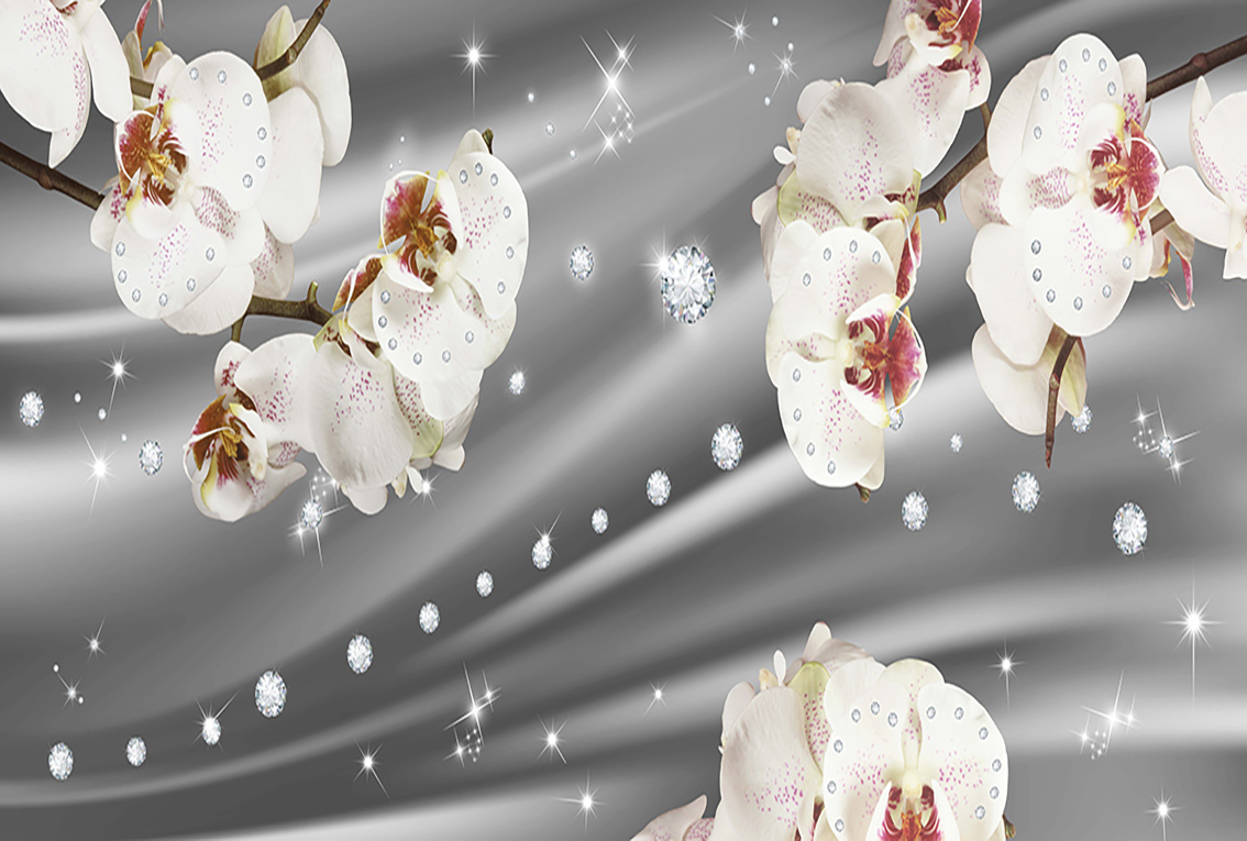 

Фотообои WS Wallpaper 3D цветы и бриллианты 392*270 (31338) Песок