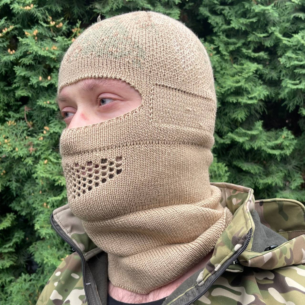 Балаклава-шапка тактическая вязанная Турция ВСУ (ЗСУ) 8679 койот TR_359 ...