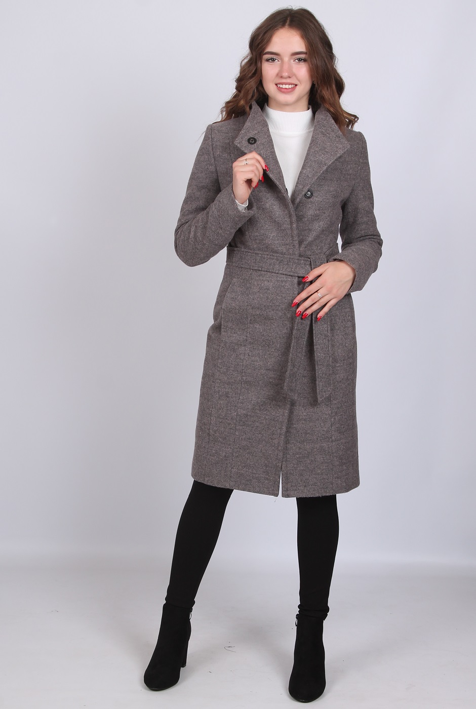 Пальто Актуаль 0371 меланж кашемир фрезовый 42 от продавца: Alicemoda ...