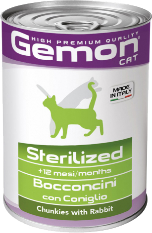 Влажный корм для кошек Gemon cat wet st с кроликом 415 г (8009470300711 ...