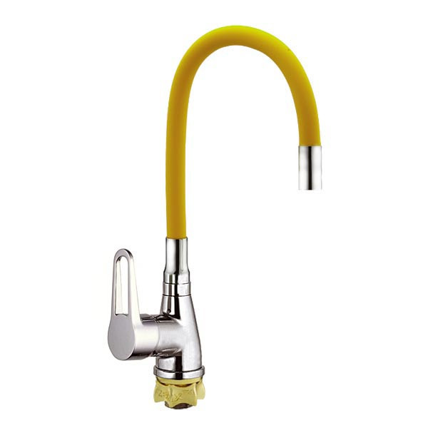

Смеситель для кухни с желтым гибким изливом ZERIX SOP7 146