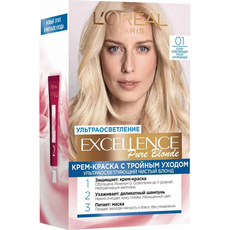 Краска для волос L"Oreal Paris Excellence 01 Супер-осветляющий русый ...