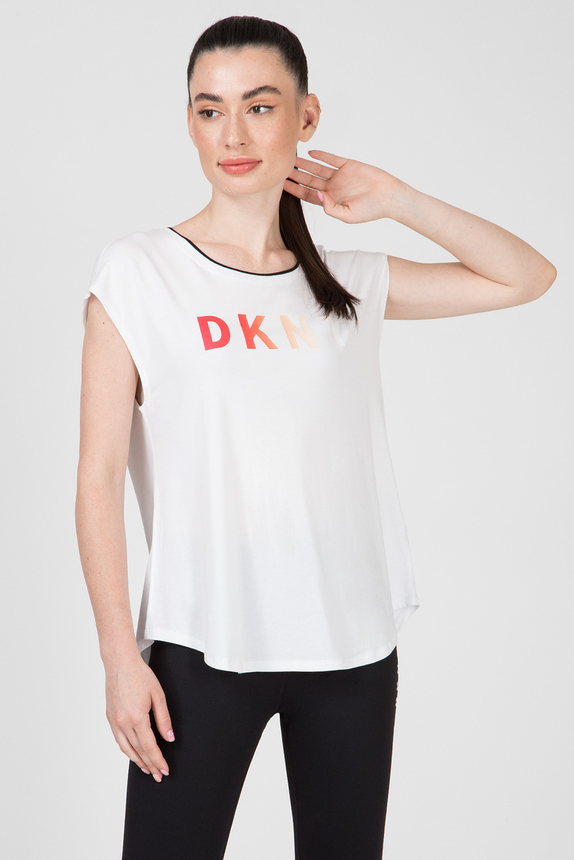 

Женский белый топ SLVLS TEE-RNBOW LOGO DKNY S DP9T6531