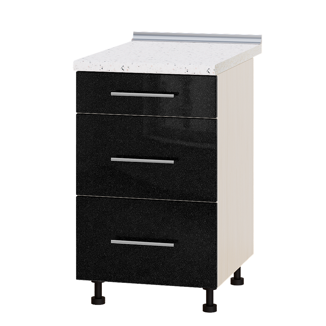 

Кухня Модерн модуль Низ Н87-500 Черный металлик Глянец - Дуб молочный 50х47х82 см