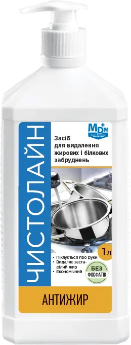 Средство моющее MDM Чистолайн Антижир 1 л (4820246520447) – фото ...