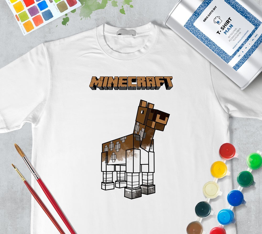 

Футболка раскраска для мужчин ""Майнкрафт Лошадь" Minecraft Horse"" (+ краски) WallZoo белая, Футболка раскраска для мужчин ""Майнкрафт Лошадь" Minecraft Horse"" (+ краски) WallZoo белая M