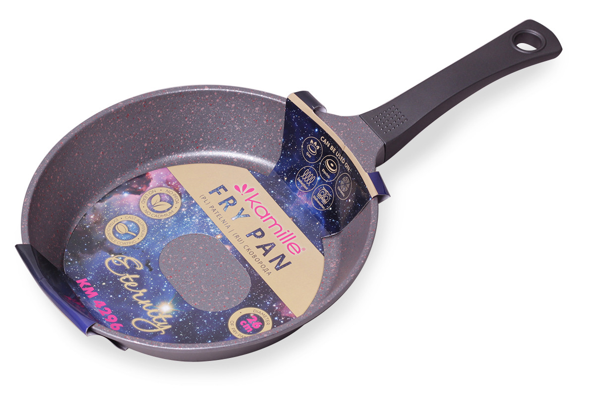 

Сковорода Kamille Eternity 26 см с антипригарным покрытием Space starsх КМ 4296