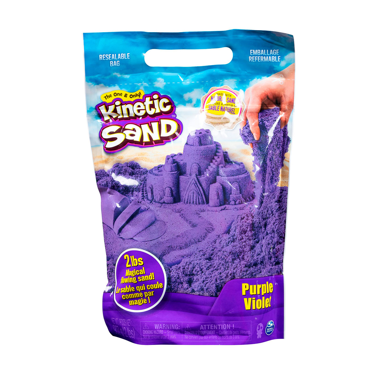 Пісок для дитячої творчості - KINETIC SAND COLOUR (фіолетовий, 907 g ...