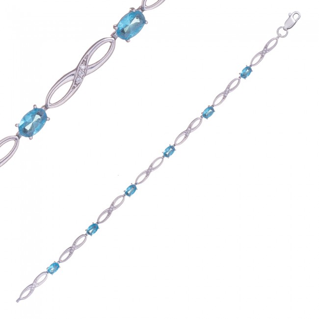 

Браслет Jewel-case Серебряный браслет Восьмерка с голубым камнем 4303-1 18.0