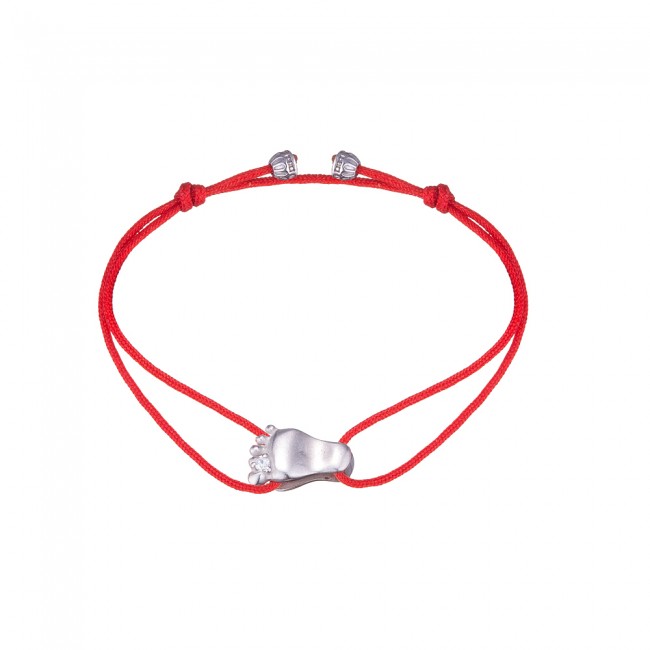 

Шнурок на руку с серебряной вставкой "СТОПА" Jewel-case Красный безразмерный 4117-kr
