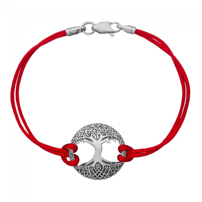 

Браслет Jewel-case Красный шелковый с серебряной вставкой Древо Жизни 4052-kr 19.0