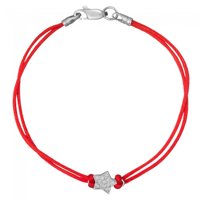 

Браслет Jewel-case Красный шелковый с серебряной вставкой Звезда 4077-kr 18.0