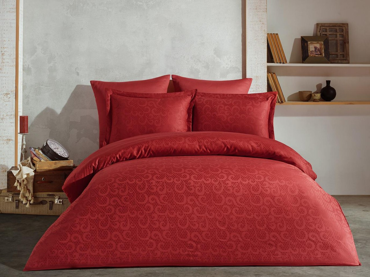 

Постельное белье Saheser Jacquard Vip Satin 200X220 Honey Burgonya