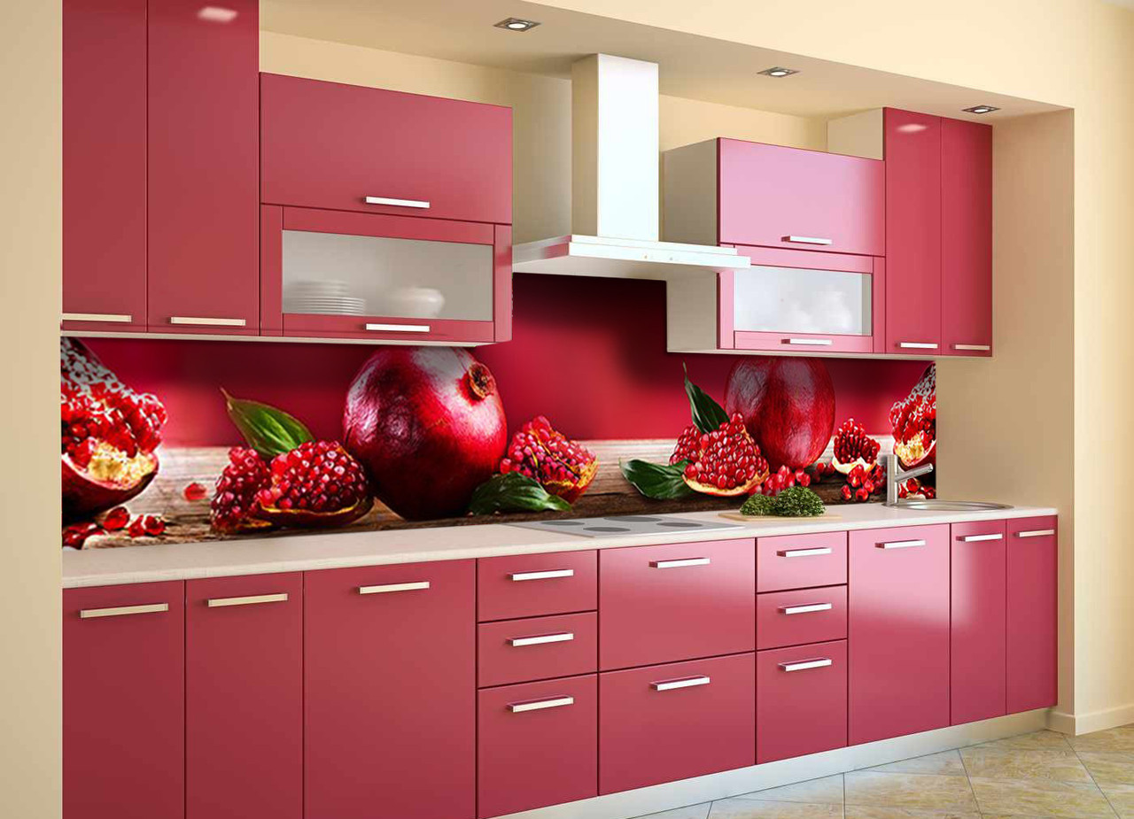 

Наклейки кухонный фартук Zatarga " Спелый гранат " 600х3000 мм красный