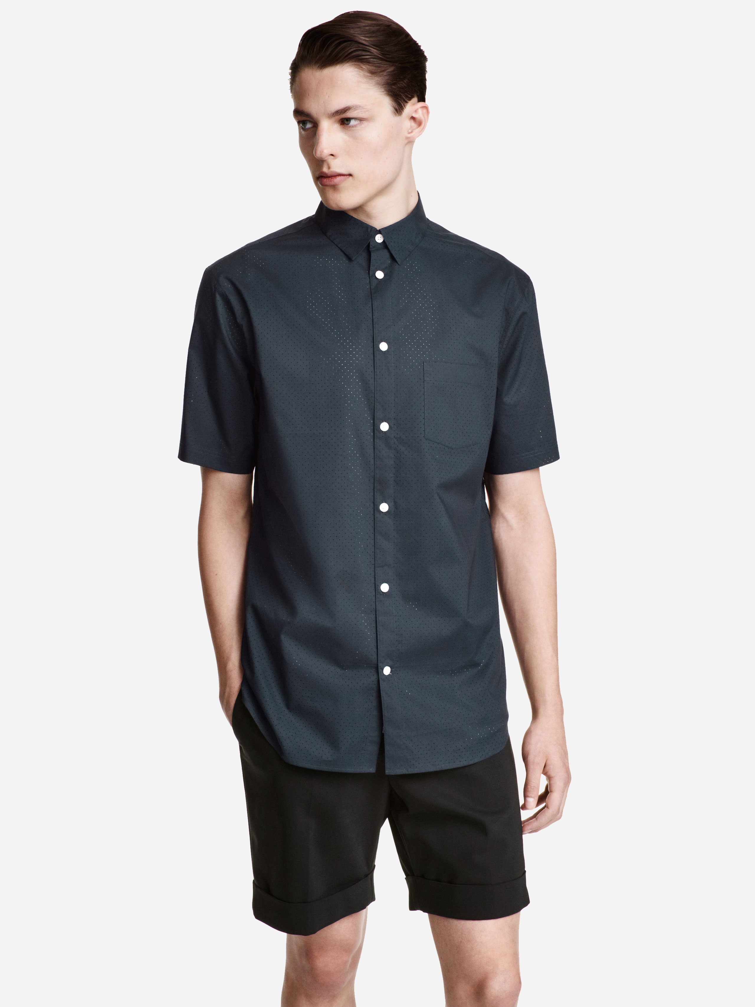 

Рубашка H&M 3040562 XS Темно-синяя
