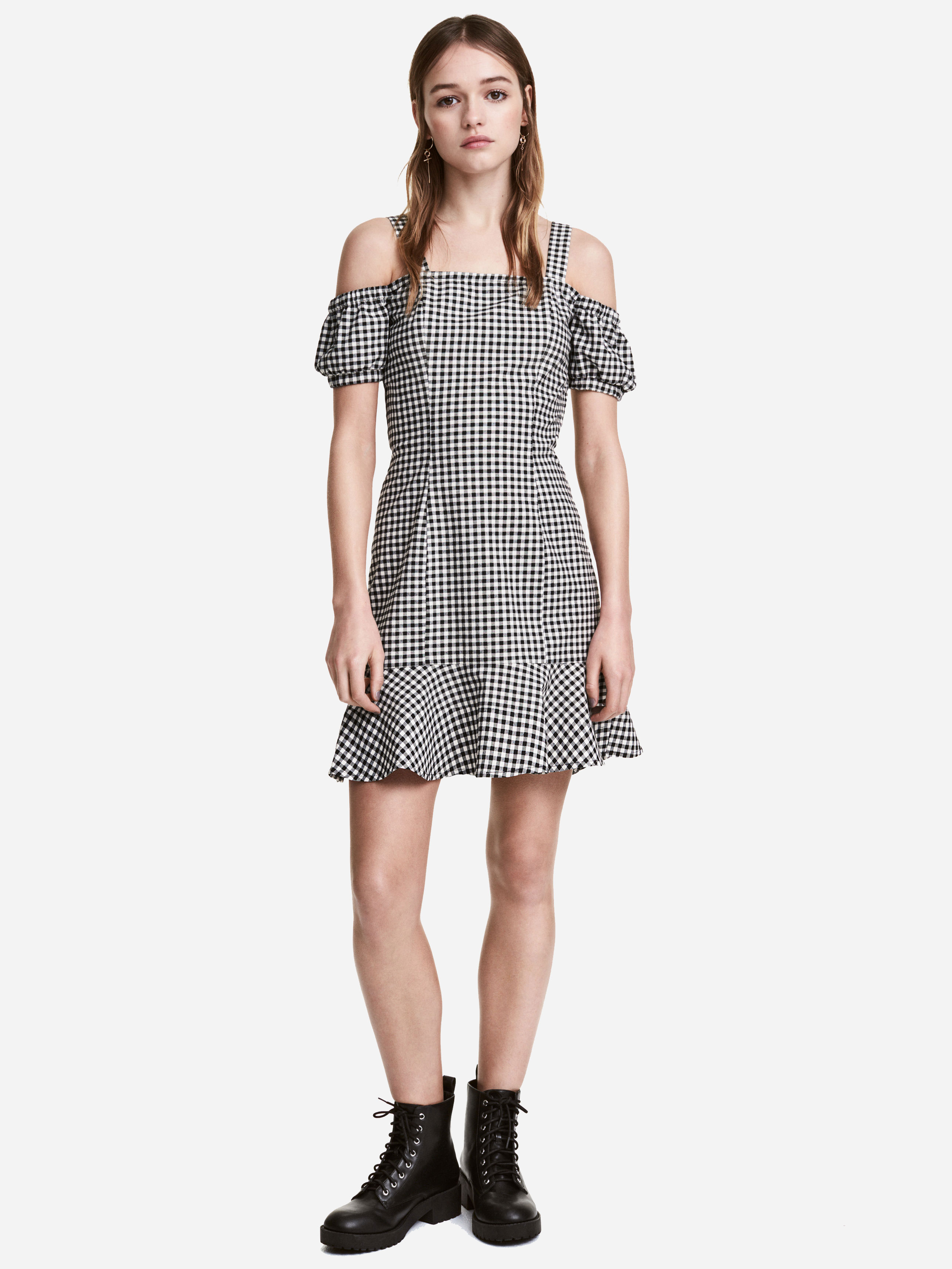

Платье H&M 5031665 32 Черное с белым