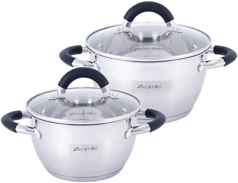 

Набор 2 кастрюли Kamille Marsaili 1.8л, 2.5л с силиконовыми ручками