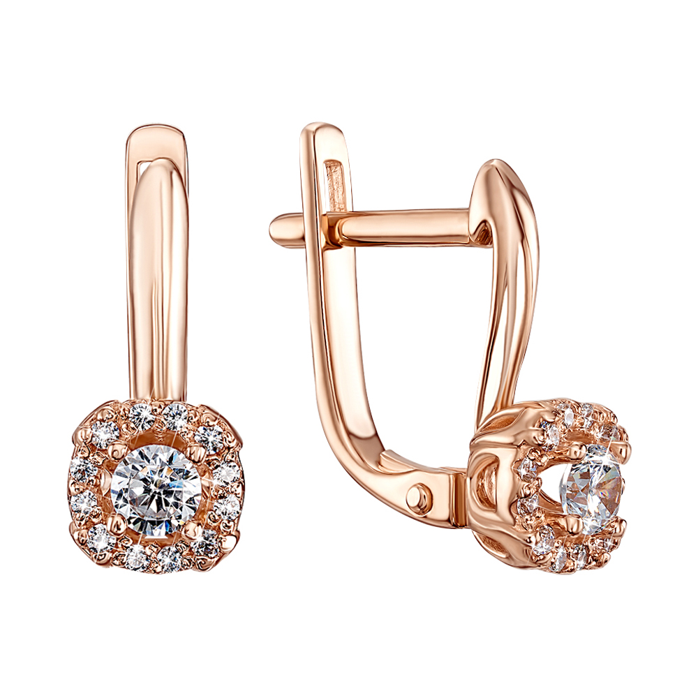 

Серьги из красного золота с фианитами 000135673