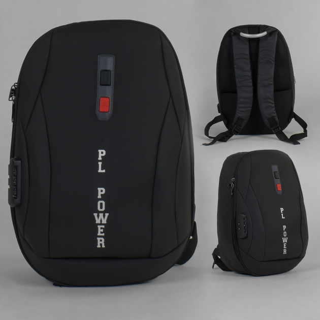 

Городской рюкзак с кодовым замком PL Power С 43660 Pro защитный бампер+ usb кабель Черный
