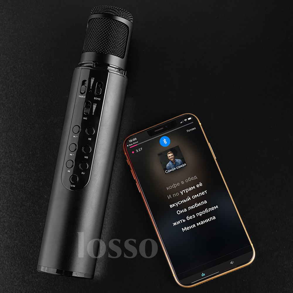 Караоке микрофон Losso K1 Premium черный (стерео, звуковая карта) – фото,  отзывы, характеристики в интернет-магазине ROZETKA от продавца: Buy Trends  | Купить в Украине: Киеве, Харькове, Днепре, Одессе, Запорожье, Львове