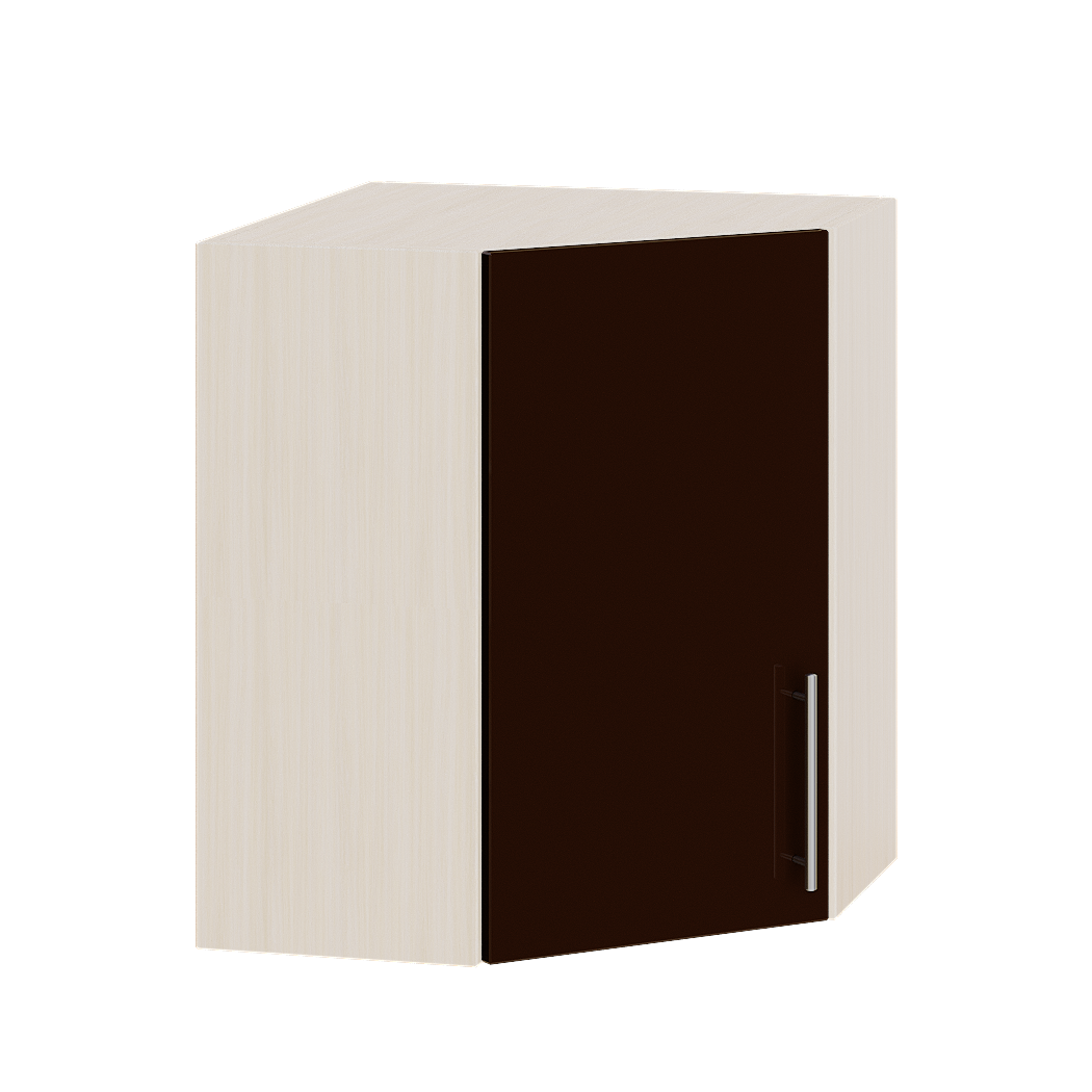 

Кухня Модерн модуль Верх Угловая В17-600 Шоколад Глянец - Дуб молочный 60х60х72 см