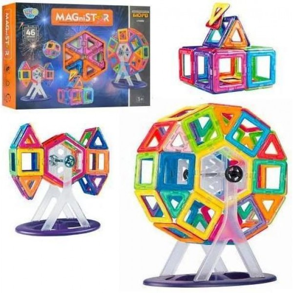

Магнитный конструктор Limo Toy MAGniSTAR 4002 46 деталей Цветные магниты Колесо обозрения