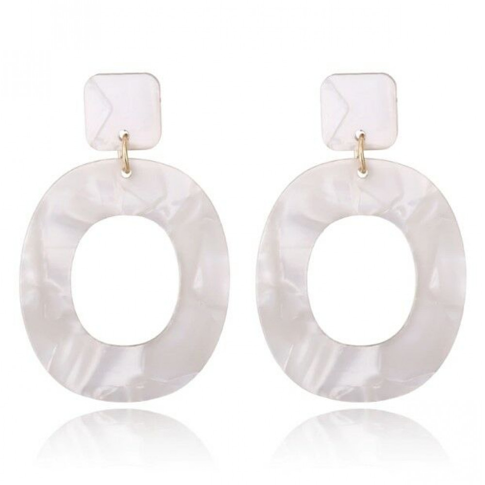 

Серьги акриловые Fashion белые MK0855-1