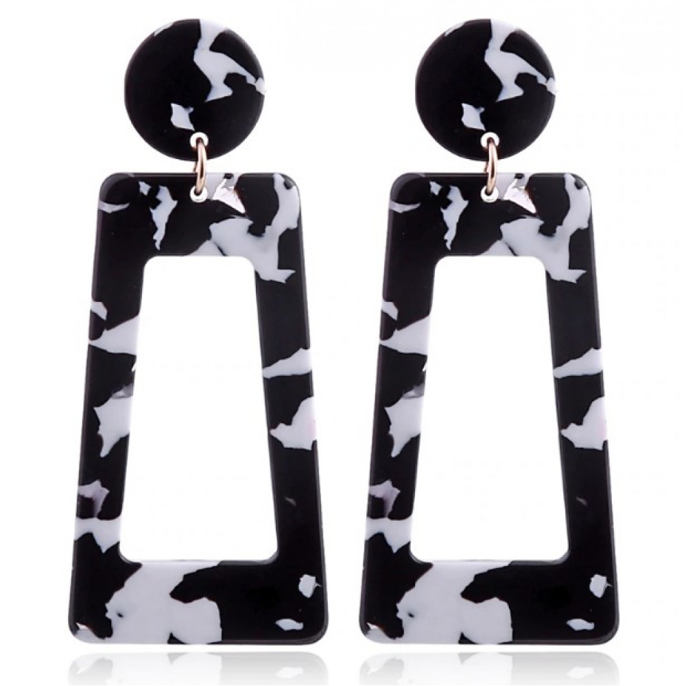 

Серьги акриловые Fashion черно-белые MK0961-3