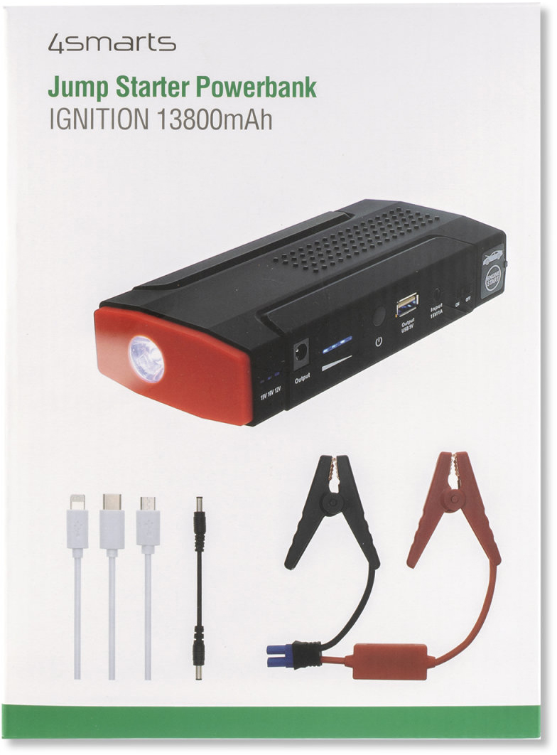 УМБ 4smarts Jump Starter Ignition with Torch ​13800 mAh Black/Red