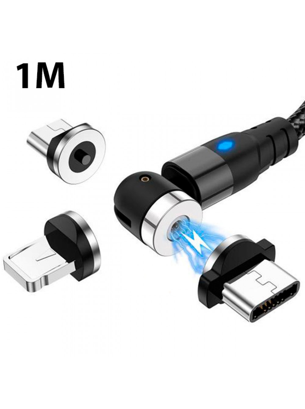 Зарядный кабель Foxconn Magneto Magic 540° - 1м. | 3 в 1 Type-C ...