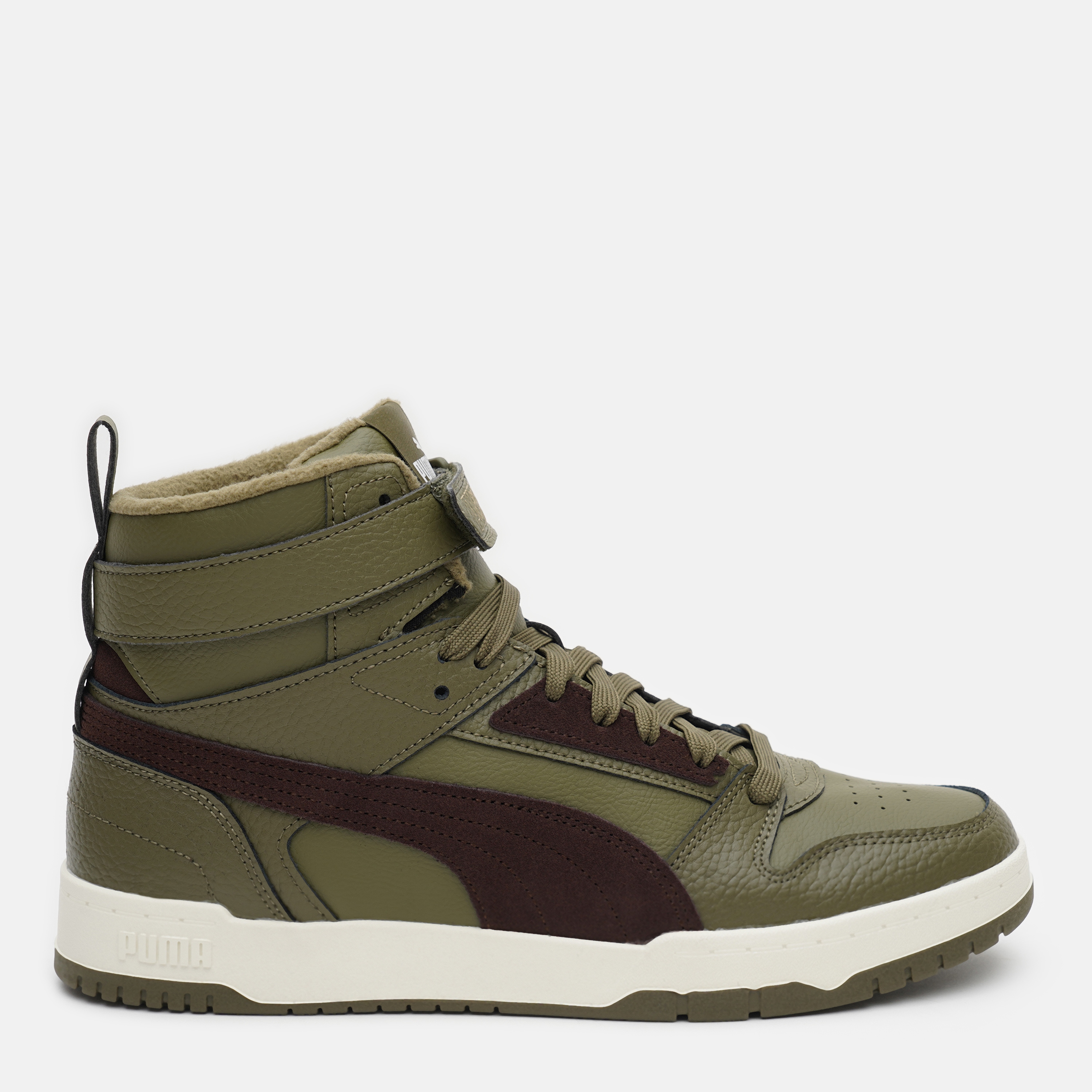 Акція на Чоловічі зимові черевики Puma RBD Game WTR 38760401 40.5 (7) 26 см Deep Olive-Dark Chocolate-Puma Team Gold від Rozetka