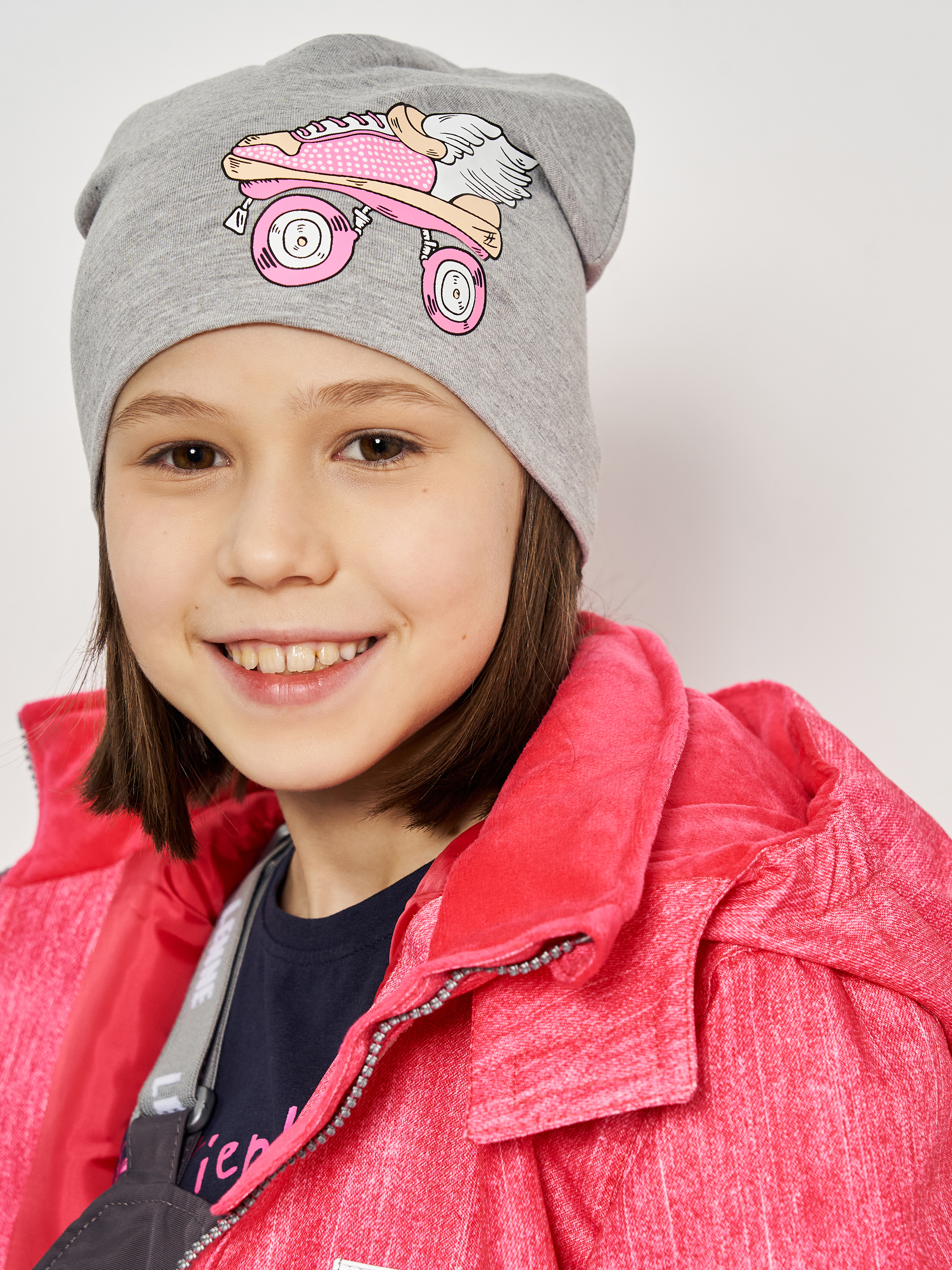 Акція на Дитяча демісезонна шапка-біні для дівчинки Broel CLARETTA WB2364322BRG-019 52 Сіра Меланж від Rozetka